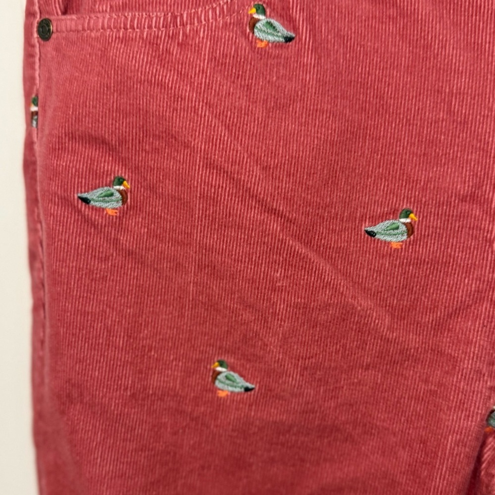 Talbots 6P Talbots Stretch Corduroy Straight Leg Pants - Mallard Embroidered - Picture 6 of 12